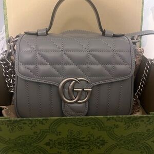 Gray Quilted Women's Bag